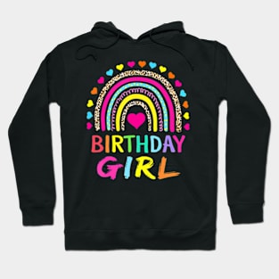 Birthday Girl Leopard Rainbow Birthday Party Family Hoodie